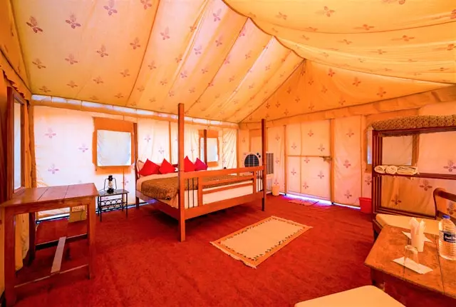 Family tent for four guests at Jaisalmer desert camp